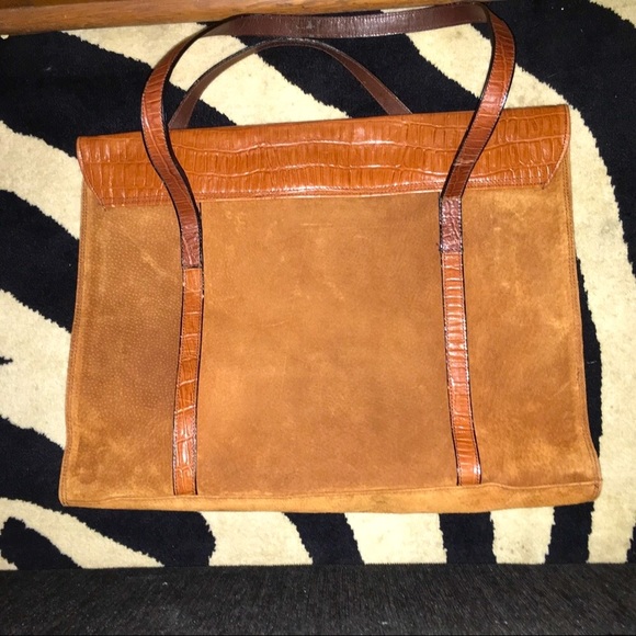 Cognac Leather Satchel - Picture 2 of 7